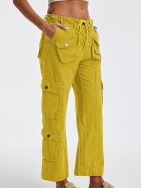 A1: Cargo Pants, Low Rise, Drawstring Waist, 7 Pockets